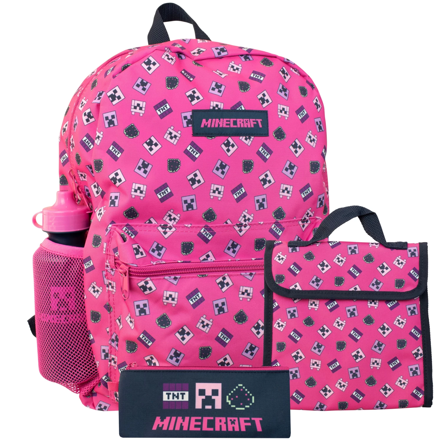 Girls Minecraft Backpack - 4 Piece Set 3 Girls Minecraft Backpack - 4 Piece Set