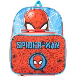 Spider-Man Kids Spiderman Backpack And Lunch Bag Set -Children Products Shop SMAN3164 Spider Man Backpack Lunchbag Set setFron