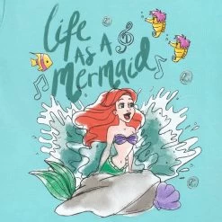 The Little Mermaid Pyjamas - Snuggle Fit 9 The Little Mermaid Pyjamas - Snuggle Fit -Children Products Shop arpj3166 Ariel Pyjamas Top closeup
