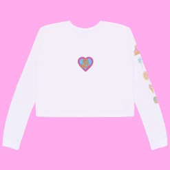 Womens Barbie Long Sleeve Crop Top