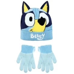 Kids Bluey Winter Hat And Glove Set