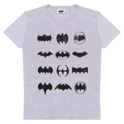 DC Comics Batman Distressed Logo Evolution Adults T-Shirt