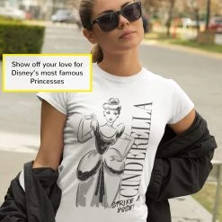 Disney Princess Cinderella Womens Fitted T-Shirt -Children Products Shop disney princess cinderella strike a pose glitter print womens fitted t shirt popgear 29121533739083