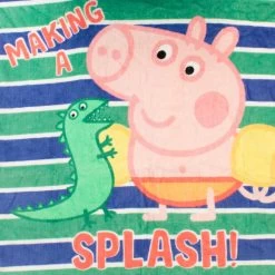 Peppa Pig George Pig Towel Poncho -Children Products Shop gppo04100001 George Pig Poncho Towel Front Close Up