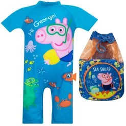 George Pig Surfsuit And Swimming Bag Set