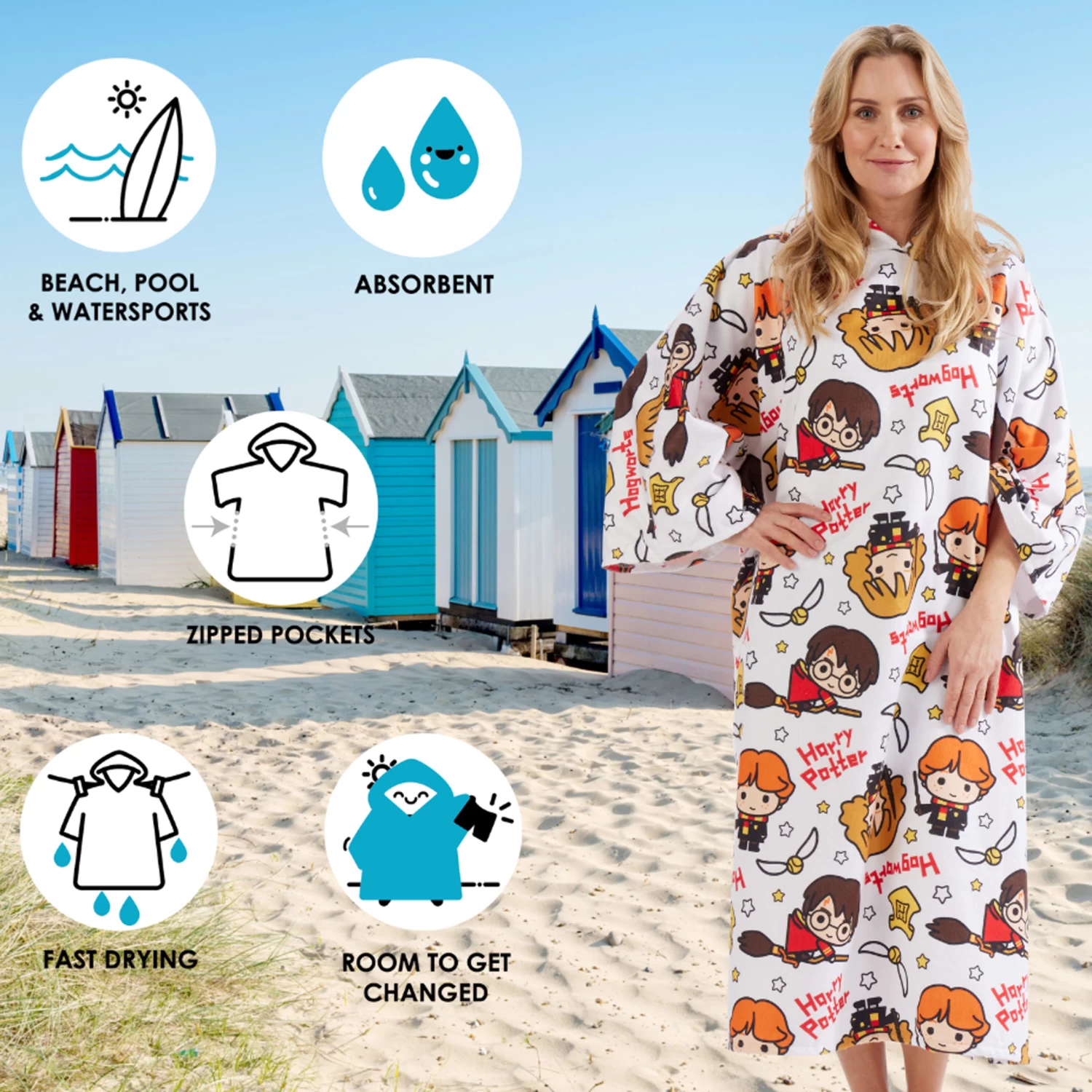 Adults Harry Potter Hooded Poncho 7 Adults Harry Potter Hooded Poncho - Image 5