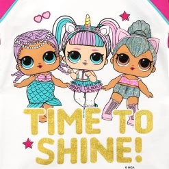 LOL Surprise Pyjamas - Kitty Queen, Unicorn, And Merbaby -Children Products Shop llpj9273 LOL Time to Shine PJs top close