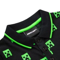 Minecraft Creeper Polo Shirt -Children Products Shop mcps1516 minecraft polo 3