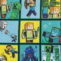 Minecraft T-Shirt - Creeper And Steve -Children Products Shop mcts8543 Minecraft navy Tshirt V2 CloseUp
