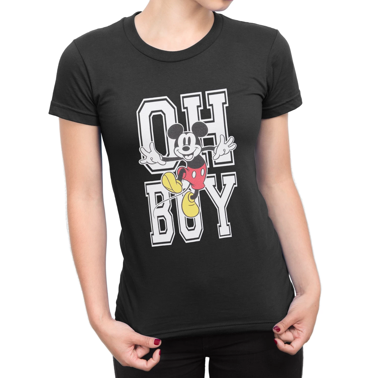 Womens Mickey Mouse Oh Boy T-Shirt 3 Womens Mickey Mouse Oh Boy T-Shirt