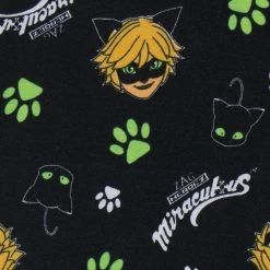 Miraculous Snuggle Fit Pyjamas - Cat Noir -Children Products Shop mrpj3519 Boys Miraculous Pyjamas New Bottoms closeup