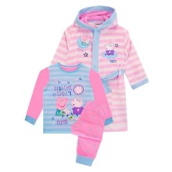 Kids Peppa Pig Dressing Gown And PJ Set