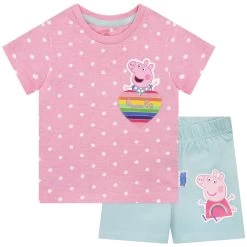 Peppa Pig Short Pjs - 2 Pack -Children Products Shop pppj1912 Peppa Pig Girls Short PJs 2 Pack 2