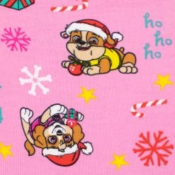 Kids Paw Patrol Christmas Snuggle Fit Pyjamas - Skye, Marshall, Rubble 9 Kids Paw Patrol Christmas Snuggle Fit Pyjamas - Skye, Marshall, Rubble -Children Products Shop pppj2278 Paw Patrol PJS Top Close UP