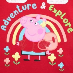 Girls Peppa Pig Pyjamas 9 Girls Peppa Pig Pyjamas -Children Products Shop pppj2428 Peppa Pig Pjs top close up