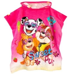 Paw Patrol Swimsuit And Towel Poncho Set -Children Products Shop pppn64740001 Girls Paw Patrol Poncho Front Hood Down V2 a9f71a4f fc2a 41a0 95de eea7814cba44