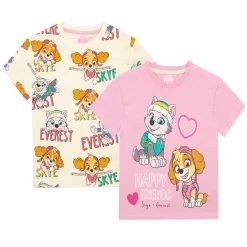 Paw Patrol T-Shirts 2 Pack Skye And Everest