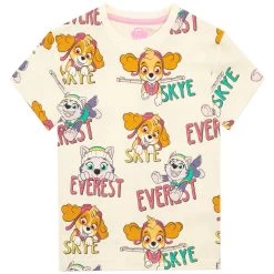 Paw Patrol T-Shirts 2 Pack Skye And Everest -Children Products Shop ppts4580 Paw Patrol T Shirts cream top