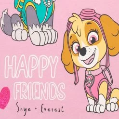 Paw Patrol T-Shirts 2 Pack Skye And Everest -Children Products Shop ppts4580 Paw Patrol T Shirts pink top close up
