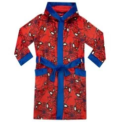 Spider-Man Spiderman Dressing Gown - Spider Web -Children Products Shop smdg2905 Spiderman Dressing Gown hood down V2