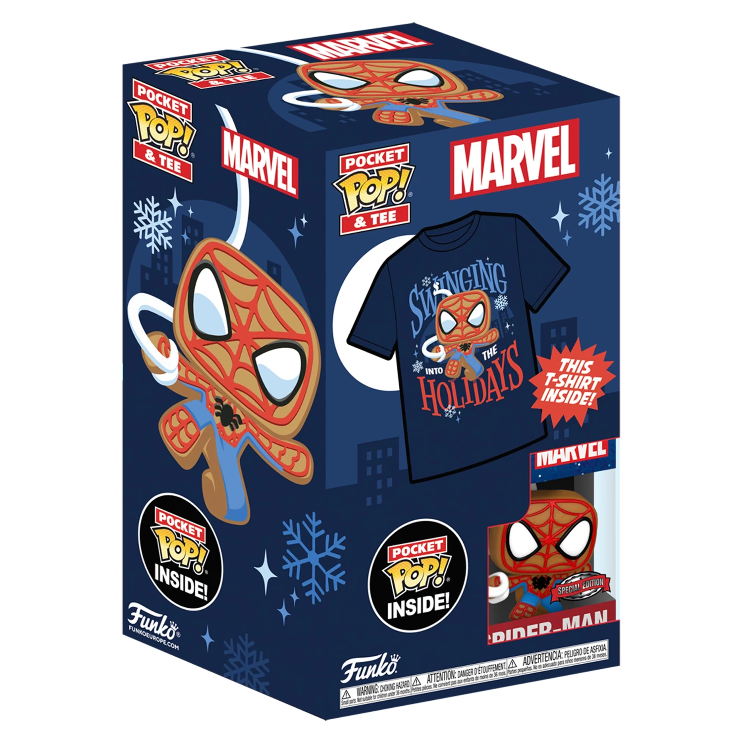 Funko Marvel Spiderman Christmas Pocket Pop And T-Shirt 7 Funko Marvel Spiderman Christmas Pocket Pop And T-Shirt - Image 5