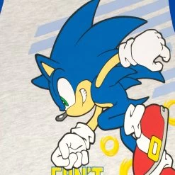 Sonic The Hedgehog Short Pyjamas -Children Products Shop sopj1134 Sonic Short PJs top close up