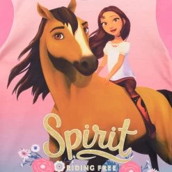 Spirit Riding Free Pyjamas - Spirit And Lucky 11 Spirit Riding Free Pyjamas - Spirit And Lucky -Children Products Shop sppj1634 Spirit Pink Pyjamas Top closeup