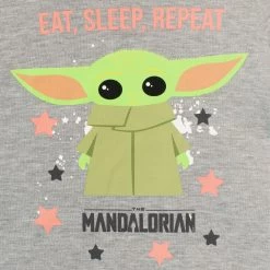 Star Wars Pyjama Set - The Mandalorian & Grogu -Children Products Shop swpj4444 Star Wars Yoda Pjs Top CloseUp