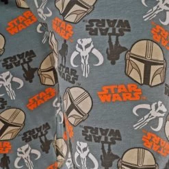 Mens Star Wars Pyjamas - The Mandalorian -Children Products Shop swpj4622 Mens Mandolorian PJs Model bottoms detail