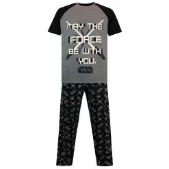 Mens Star Wars Pyjamas - Lightsabers 16 Mens Star Wars Pyjamas - Lightsabers -Children Products Shop swpj8862 Mens Star Wars black grey PJs V2 x