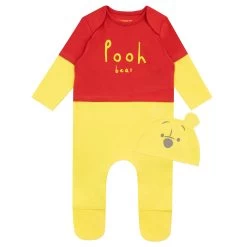 Baby Winnie The Pooh Sleepsuit And Hat Set